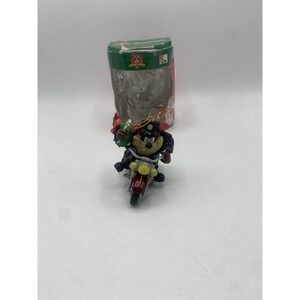 Taz On Motorcycle Looney Tunes Christmas Ornament Trevco 2000 in Original Box